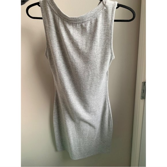 ✨HKR COLLECTIONS FRONT SLIT GREY MIDI DRESS - SIZE-US S - Picture 2 of 3